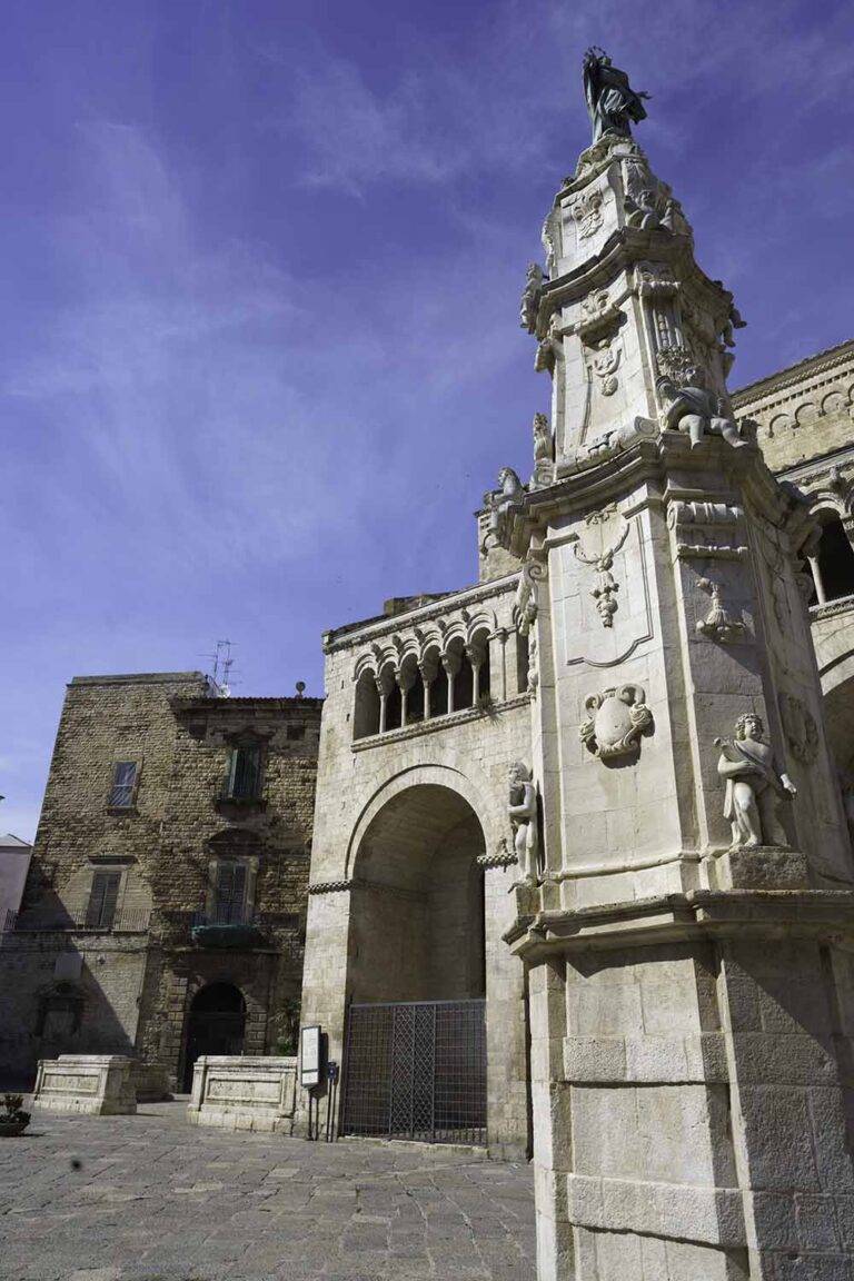 Bitonto, historic city in Bari province, Apulia, Italy: exterior of the cathedral (duomo)